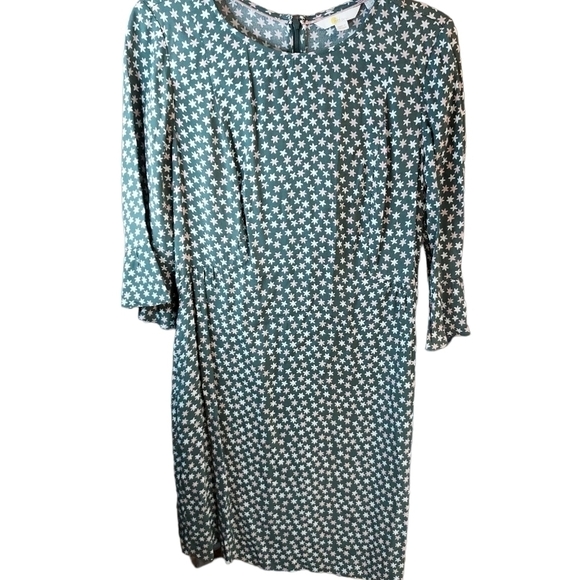 Boden size 6 sage green with white and light pink starfish/stars jersey dress - Picture 6 of 14